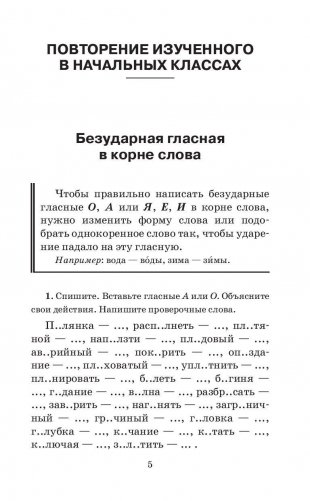 Русский язык. Правила и упражнения. 5 класс фото книги 6