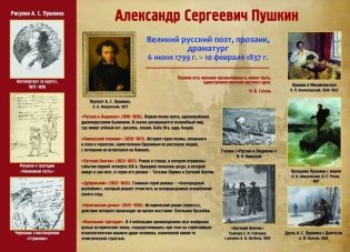 Плакаты "Литература в школе. Творчество А.С. Пушкина", А3, 12 плакатов фото книги 2