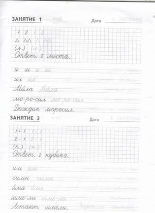 Комбинированные задания по чистописанию. 1 класс. 48 занятий по русскому языку и математике фото книги 2