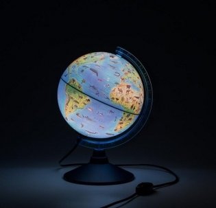 Глобус интерактивный, зоогеографический, детский, с подсветкой, с очками VR, 210 мм фото книги 2