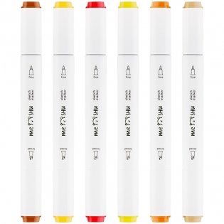 Набор маркеров для скетчинга MESHU, 6цв., осенние цвета фото книги 2