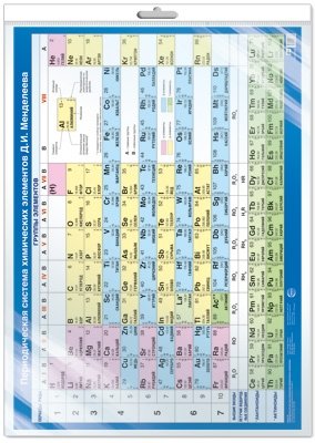Плакат А2 "Периодическая система химических элементов Д.И. Менделеева" (в пакете) фото книги