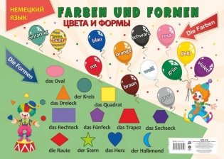 Учебный плакат "Немецкий язык. Цвета и формы", 594x420 мм фото книги