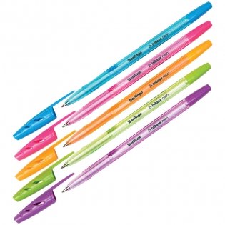 Ручка шариковая Berlingo "Tribase Neon" синяя, 0,7 мм, корпус ассорти. Арт. CBp_70932 фото книги