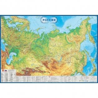 Настенная физическая карта России, 1:5.5 млн (полезные ископаемые) фото книги