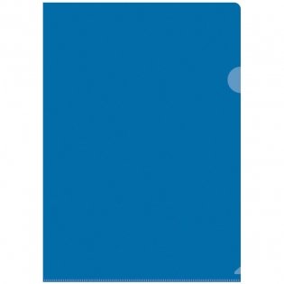 Папка-уголок "OfficeSpace", А4, 100 мкм, прозрачная синяя фото книги