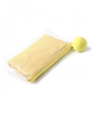 Пенал-косметичка "Желтые блестки", с помпоном фото книги 2