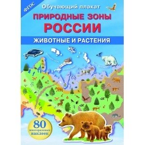 Обучающий плакат "Природные зоны России. Животные и растения" фото книги