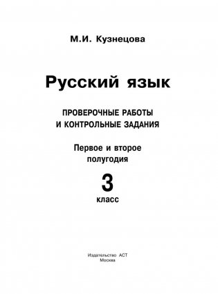Русский язык. Проверочные работы и контрольные задания. Первое и второе полугодия. 3 класс фото книги 2