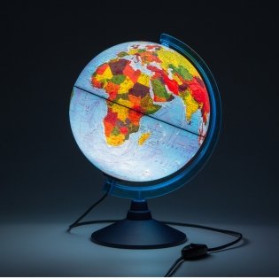 Глобус Земли физико-политический, с подсветкой, 25 см фото книги 10