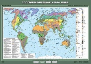 Зоогеографическая карта мира. Плакат фото книги