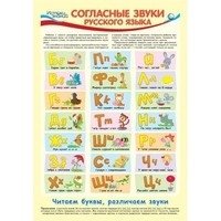 Плакат А3 "Согласные звуки русского языка" (без упаковки) фото книги