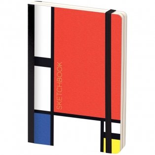 Скетчбук - альбом для рисования 80л. B6 "Mondrian", 100г/м2, тв.обл, карман, доп.листы крафт фото книги