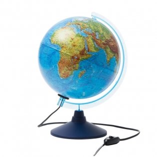 Глобус Земли физико-политический, с подсветкой, 25 см фото книги