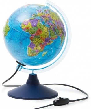Глобус Земли политический рельефный (d=210 мм, с подсветкой) фото книги