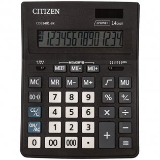 Калькулятор настольный "Business Line CDB CDB1401-BK",14 разрядов фото книги