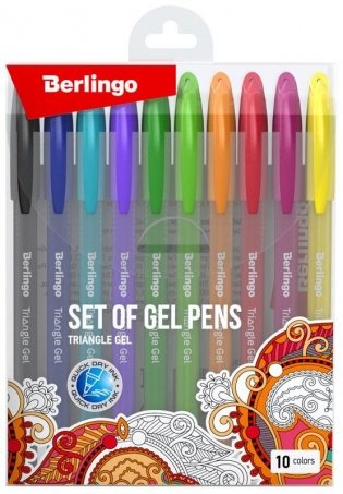 Ручки гелевые "Triangle Gel", 10 цветов фото книги