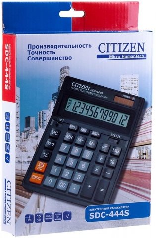 Калькулятор настольный "Citizen, SDC-444S",12 разрядов фото книги