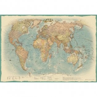 Настенная политическая карта мира в стиле ретро, 1:22000000 фото книги