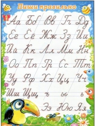 Плакат "Русский алфавит. Пиши правильно", А5 фото книги