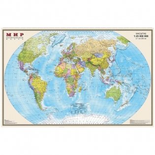 Карта "Мир" политическая, 1220x790 мм фото книги