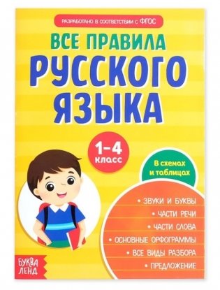 Сборник шпаргалок "Все правила по русскому языку для начальной школы" фото книги