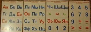 Русский алфавит и цифры. Комплект разрезной с названиями букв фото книги 2