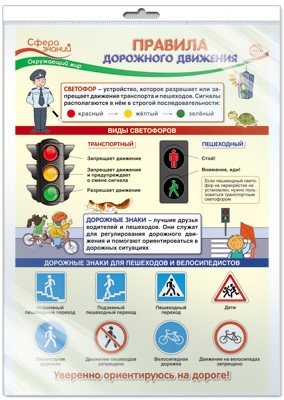 Плакат А3 "Правила дорожного движения. Окружающий мир в начальной школе" (в пакете) фото книги