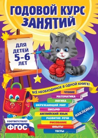 Годовой курс занятий: для детей 5-6 лет (с наклейками) фото книги