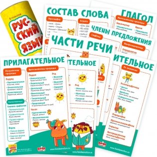 Набор обучающих плакатов "Русский язык" в тубусе фото книги