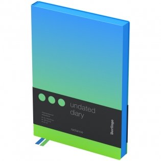 Ежедневник недатированный "Radiance", A5, 136 листов, голубой/зеленый градиент фото книги
