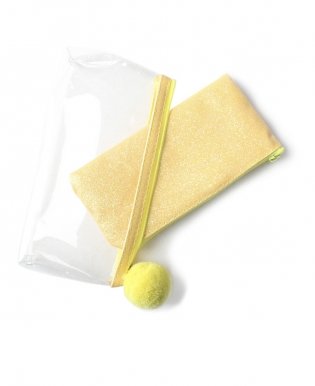 Пенал-косметичка "Желтые блестки", с помпоном фото книги 3