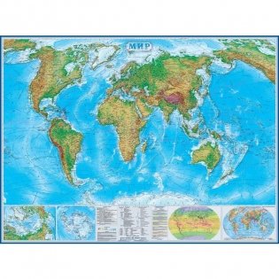 Карта "Настенная физико-политическая карта мира, 1:22 млн" фото книги