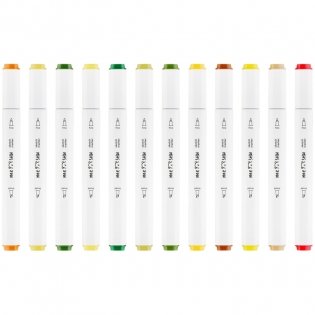 Набор маркеров для скетчинга MESHU, 12цв., осенние цвета фото книги 2