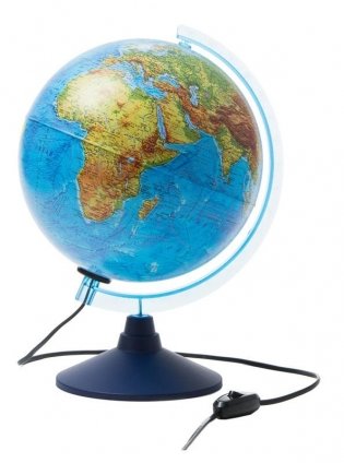 Глобус Земли физический + политический, с подсветкой, 250 мм фото книги
