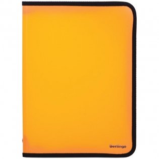 Папка на молнии Berlingo, А4, 500мкм, оранжевый неон фото книги